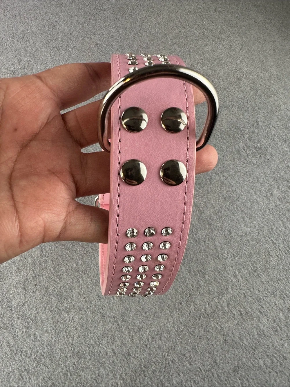 Bling Rhinestone Pink Dog Collar Adjustable